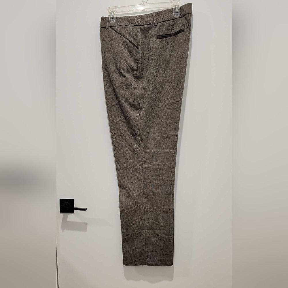 Dalia Collection Gray Plaid Women's Trousers